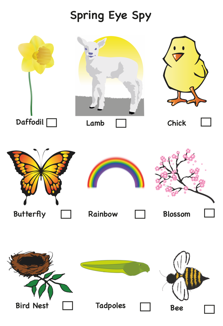 Spring Eye Spy Free printable