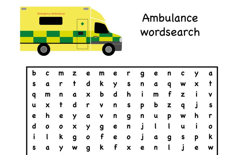 ambulance wordsearch printable