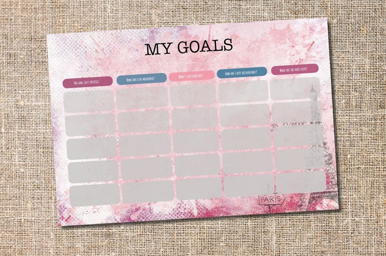 free setting goals printable worksheet