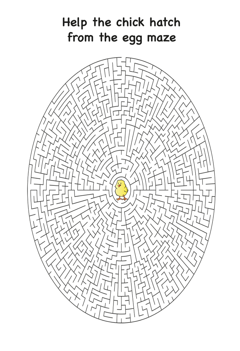 Spring chick maze free printable