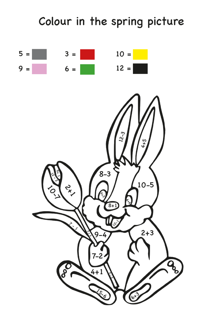 Spring maths colouring in free printable