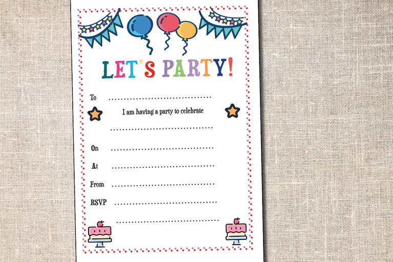 Free birthday party printable invite