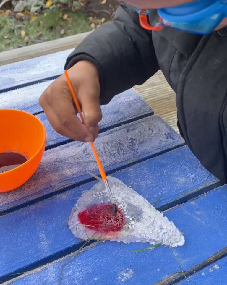 Painting ice winter activities for kids 