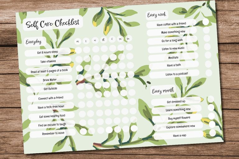 Personalised Self Care Checklist